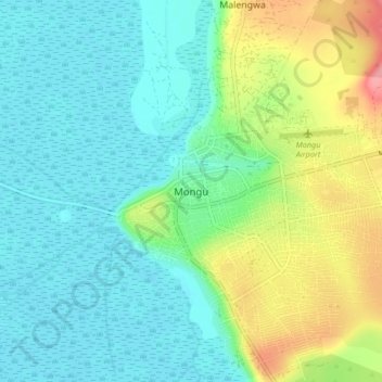 Mongu topographic map, elevation, terrain