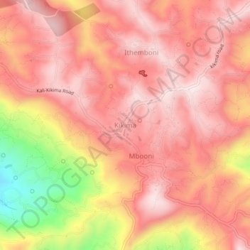 Kikima topographic map, elevation, terrain