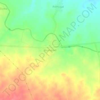 Mustabad topographic map, elevation, terrain