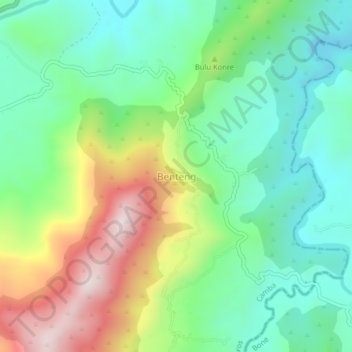 Benteng topographic map, elevation, terrain