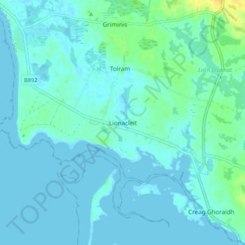 Liniclate topographic map, elevation, terrain