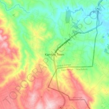 Kambiti Town topographic map, elevation, terrain