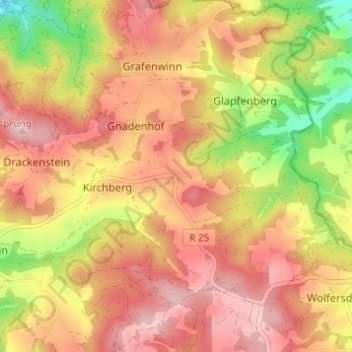 Danersdorf topographic map, elevation, terrain