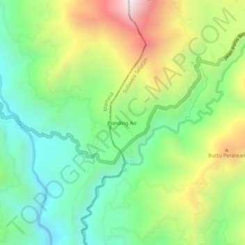 Ponding Ao' topographic map, elevation, terrain