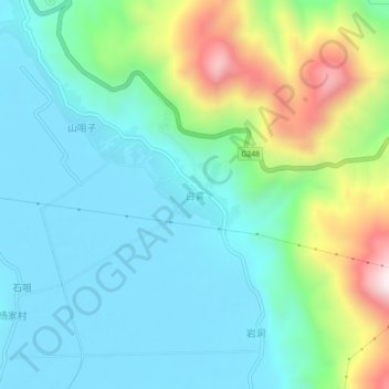 Baiwu topographic map, elevation, terrain