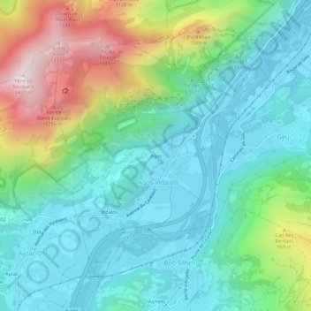 Agos topographic map, elevation, terrain
