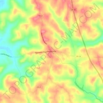 Pleasanton topographic map, elevation, terrain