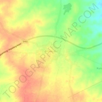 Atmakuru topographic map, elevation, terrain