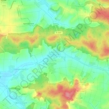 Axtbrunn topographic map, elevation, terrain