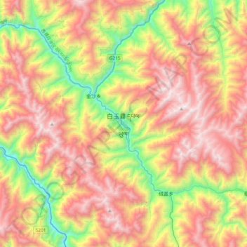Baiyu topographic map, elevation, terrain