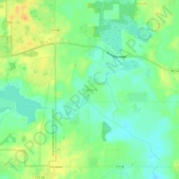 Brighton topographic map, elevation, terrain