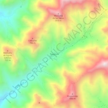 Tasartico topographic map, elevation, terrain
