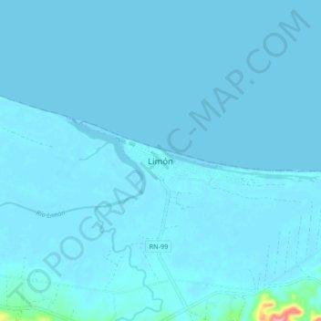 Limón topographic map, elevation, terrain