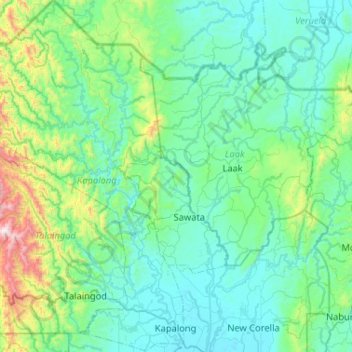 Kapalong topographic map, elevation, terrain