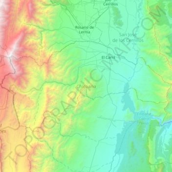 Chicoana topographic map, elevation, terrain