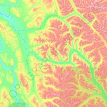Big Salmon River topographic map, elevation, terrain