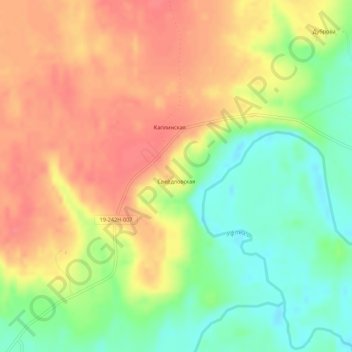 Свердловская topographic map, elevation, terrain