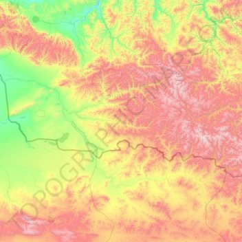 Эрзинский кожуун topographic map, elevation, terrain