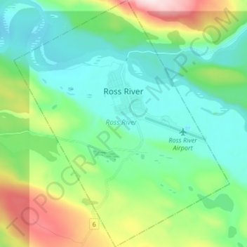 Ross River topographic map, elevation, terrain