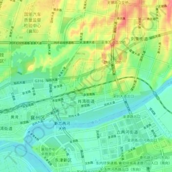 肖湾街道 topographic map, elevation, terrain