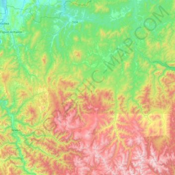 Чойский район topographic map, elevation, terrain