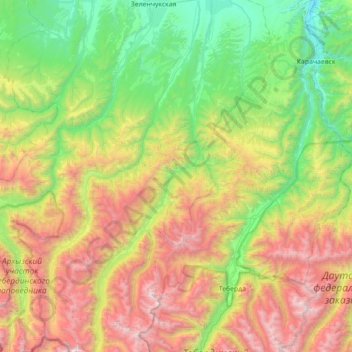 Марухское сельское поселение topographic map, elevation, terrain