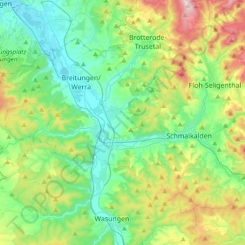 Breitungen/Werra topographic map, elevation, terrain