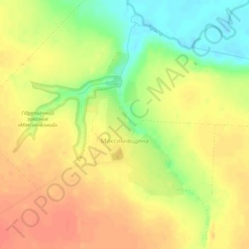 Максимовщина topographic map, elevation, terrain