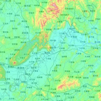 Guigang topographic map, elevation, terrain