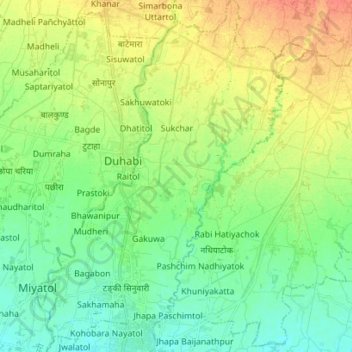 Budhiganga topographic map, elevation, terrain