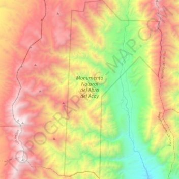 Monumento Natural del Abra del Acay topographic map, elevation, terrain