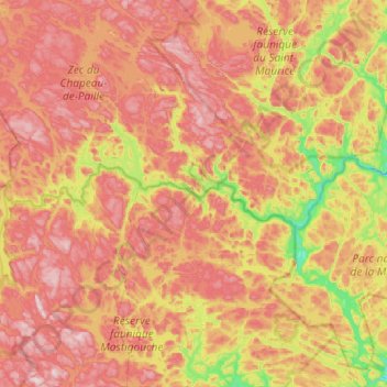 Rivière Matawin topographic map, elevation, terrain