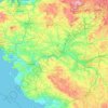 Pays de la Loire topographic map, elevation, terrain