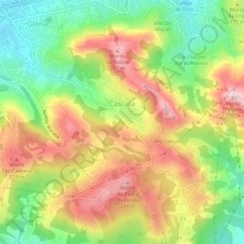 Cascata topographic map, elevation, terrain