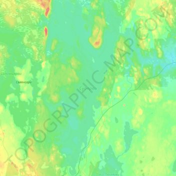 Суоярви topographic map, elevation, terrain