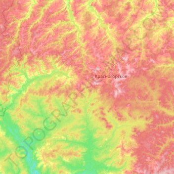 Красногорский район topographic map, elevation, terrain