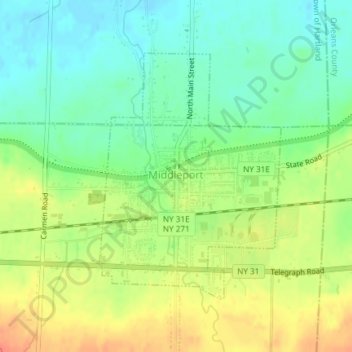 Village of Middleport topographic map, elevation, terrain