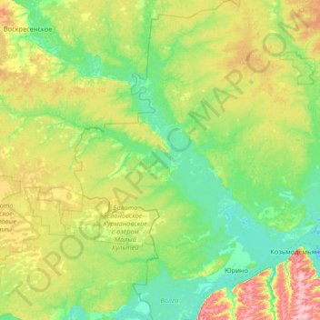 Юринский район topographic map, elevation, terrain