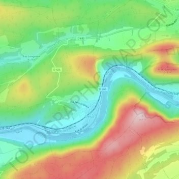Deluz topographic map, elevation, terrain