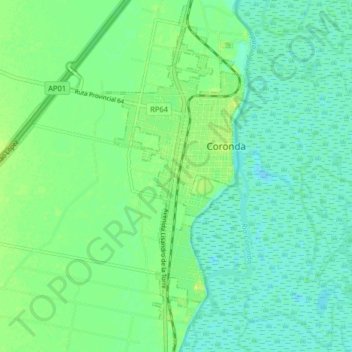 Coronda topographic map, elevation, terrain