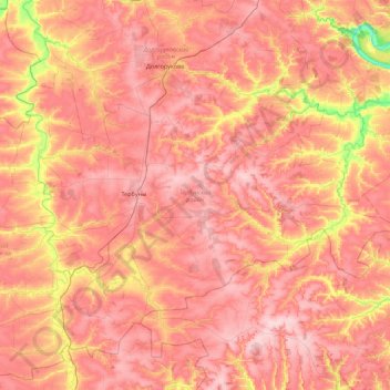 Тербунский район topographic map, elevation, terrain