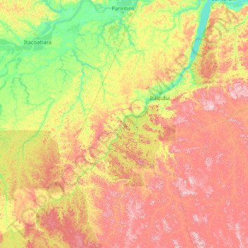 Rio Tapajós topographic map, elevation, terrain