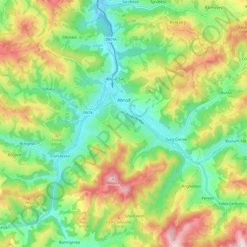 Abrud topographic map, elevation, terrain