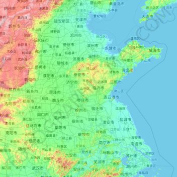 京杭大运河 topographic map, elevation, terrain