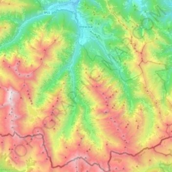 Entracque topographic map, elevation, terrain
