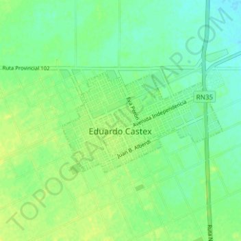 Eduardo Castex topographic map, elevation, terrain