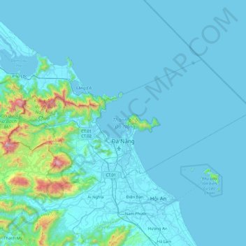 Đà Nẵng topographic map, elevation, terrain