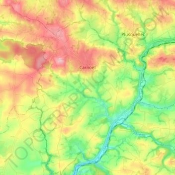 Carnoët topographic map, elevation, terrain