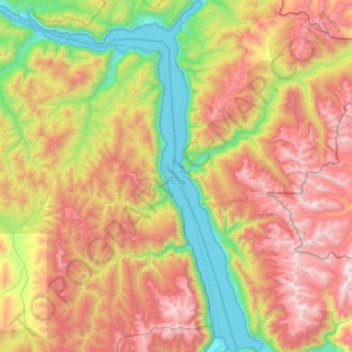 Телецкое озеро topographic map, elevation, terrain