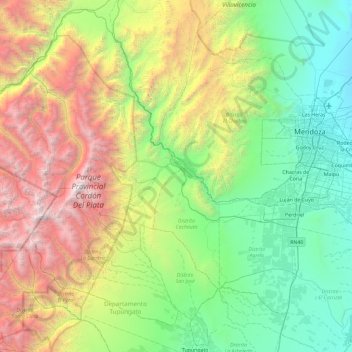 Distrito Potrerillos topographic map, elevation, terrain